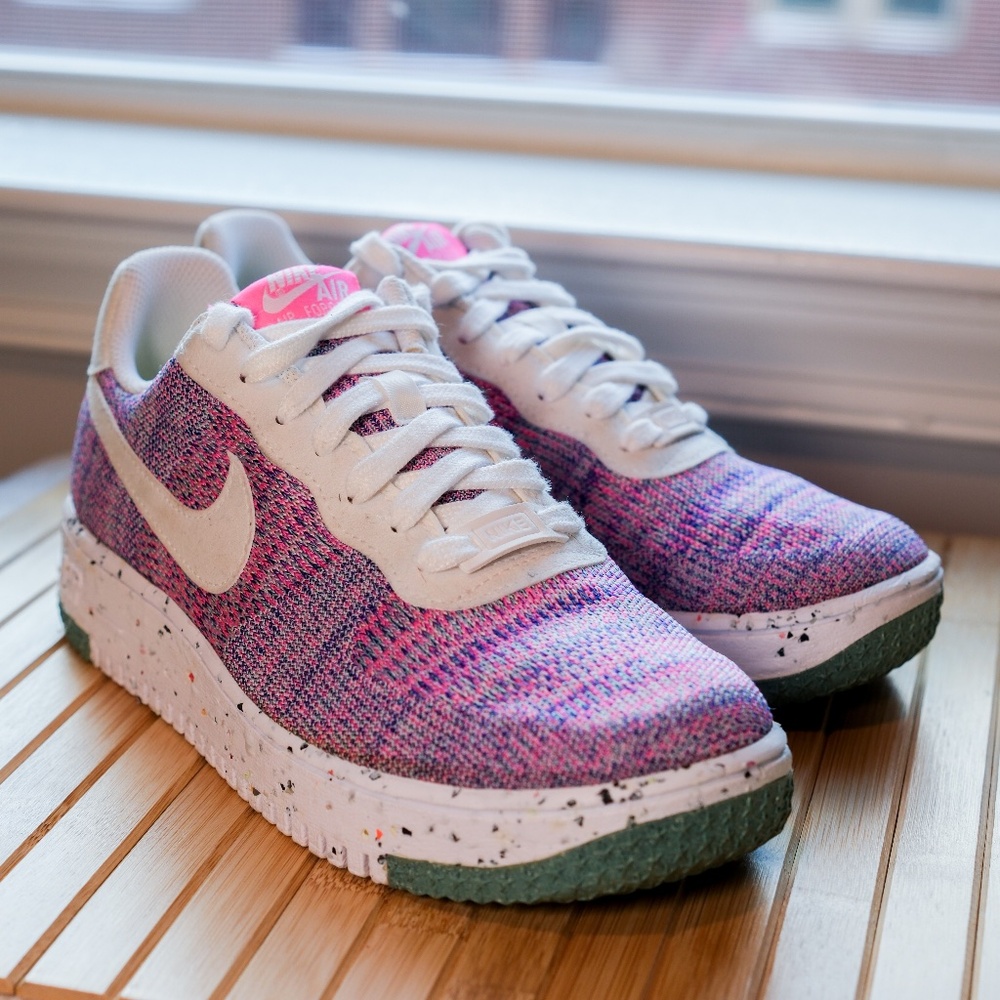 Women's Nike Air Force 1 Crater Flyknit Fuchsia Glow/Wht-Pink Blast
